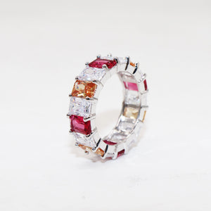 Tricolor Eternity Band Ring